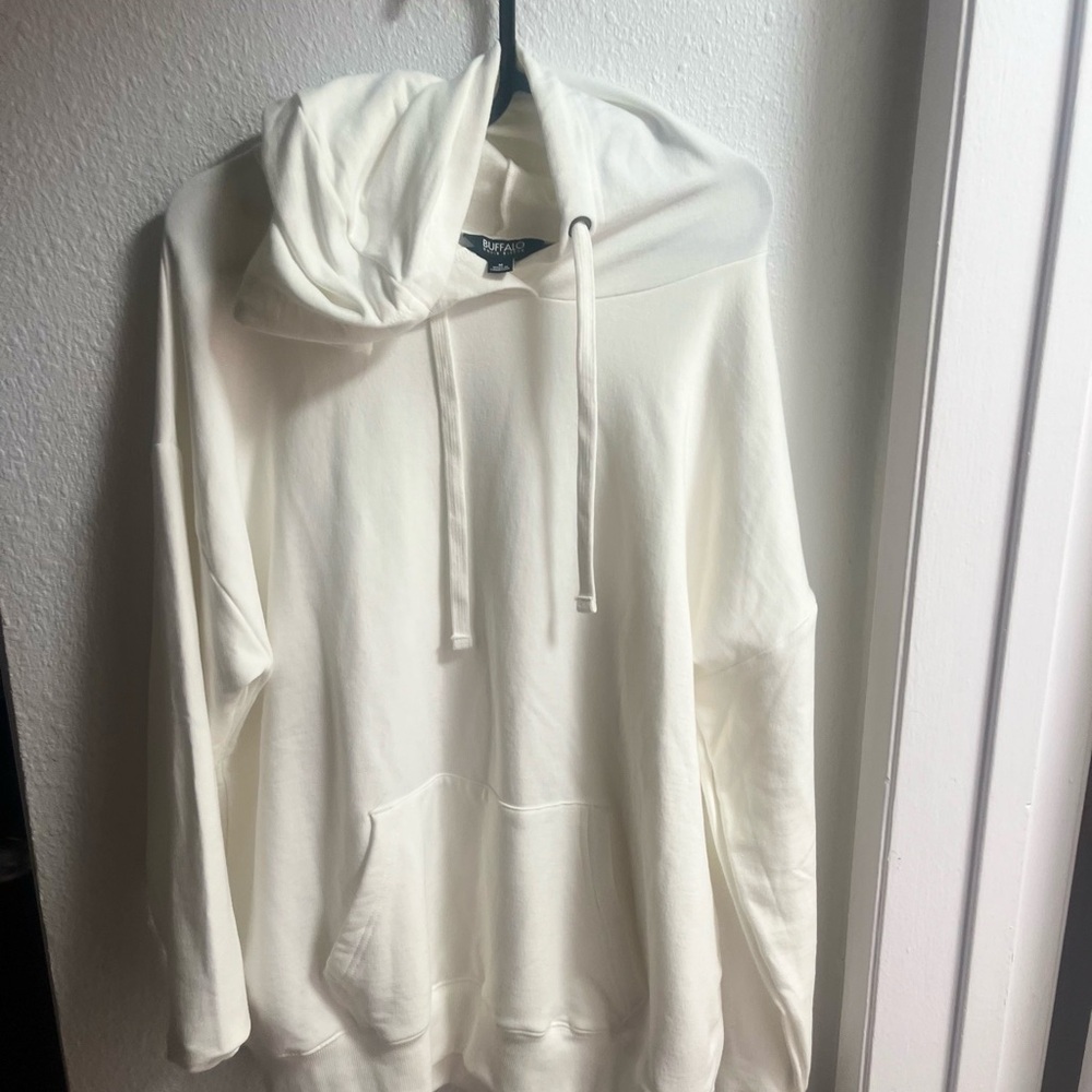 Buffalo David Bitton White Sweater with Cowl Hood
